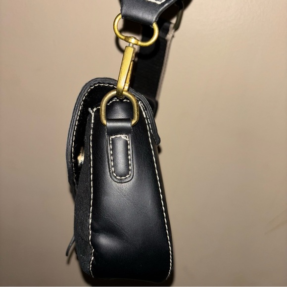 2/$30 Saddle Black PU Shoulder Bag Adjustable Strap - Picture 6 of 12